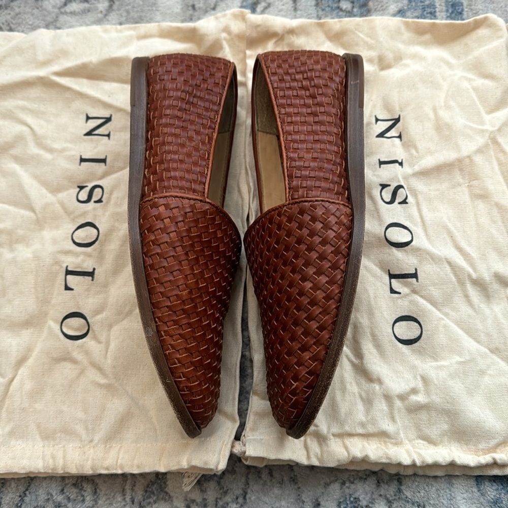 Nisolo - Mara Woven Slip On - Woven Brandy -  9.5